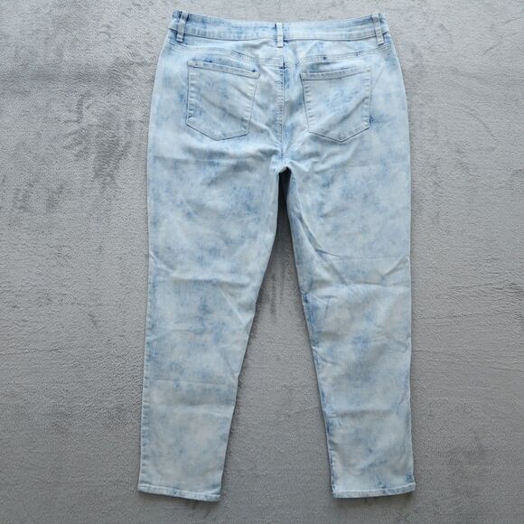 Chico's Platinum Jeans Women's 2 US 12 Blue High-Rise Ankle Denim Acid Wash - Picture 10 of 14